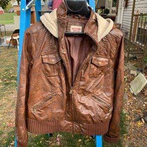 Brown Mossimo Leather Jacket - OBO